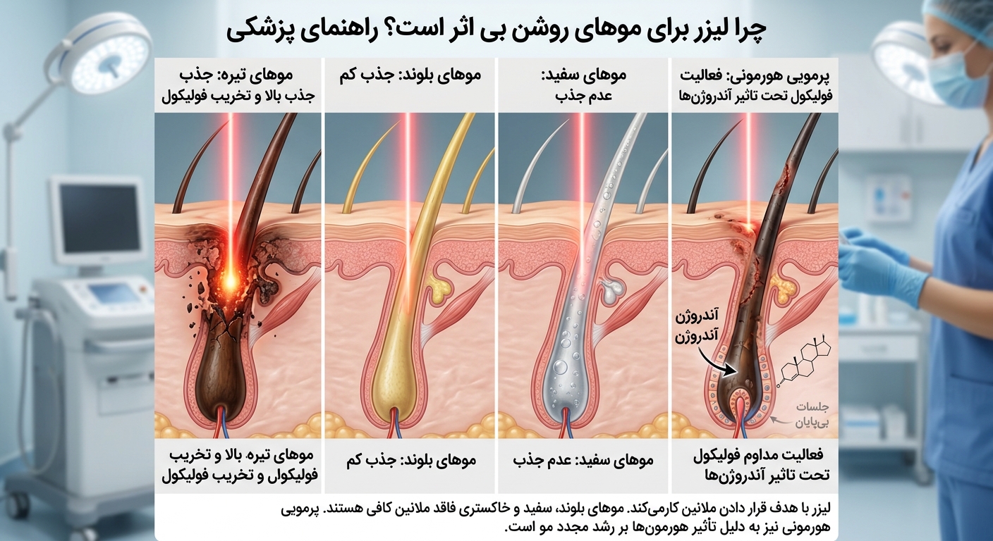 انواع مو در انجام لیزر